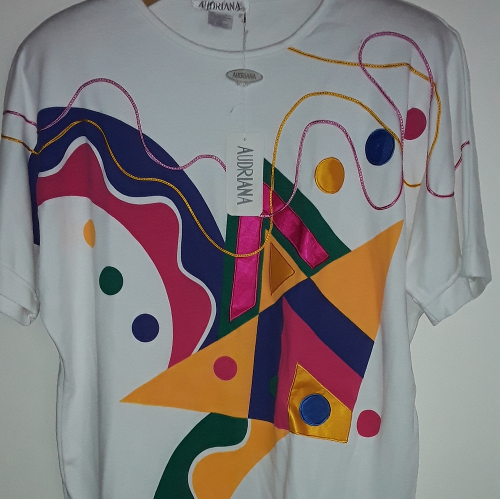 NWT VTG Audriana Art Deco designer top Size M